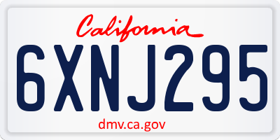 CA license plate 6XNJ295