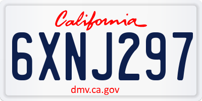 CA license plate 6XNJ297