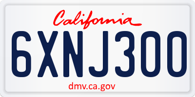 CA license plate 6XNJ300
