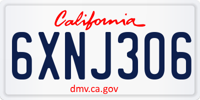 CA license plate 6XNJ306