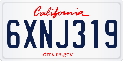 CA license plate 6XNJ319