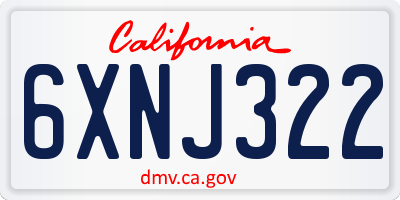 CA license plate 6XNJ322