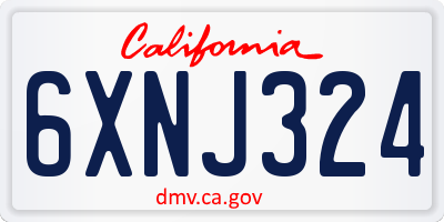 CA license plate 6XNJ324