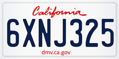 CA license plate 6XNJ325