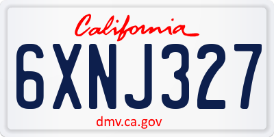 CA license plate 6XNJ327