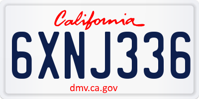 CA license plate 6XNJ336