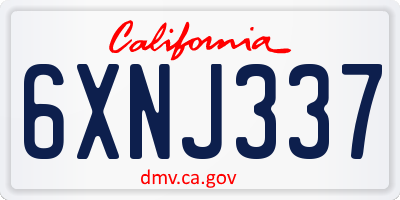 CA license plate 6XNJ337