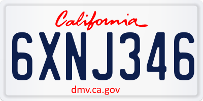 CA license plate 6XNJ346