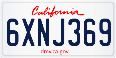 CA license plate 6XNJ369