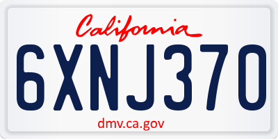 CA license plate 6XNJ370