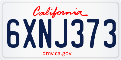 CA license plate 6XNJ373