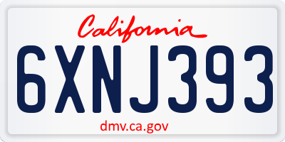 CA license plate 6XNJ393