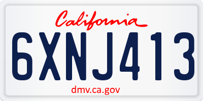 CA license plate 6XNJ413