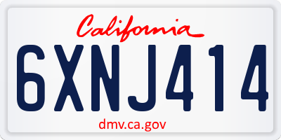 CA license plate 6XNJ414
