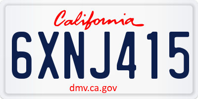 CA license plate 6XNJ415