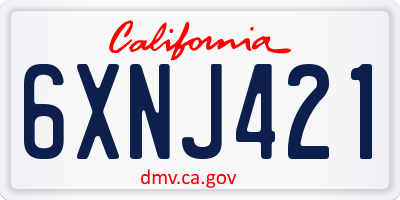 CA license plate 6XNJ421