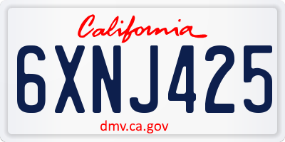 CA license plate 6XNJ425