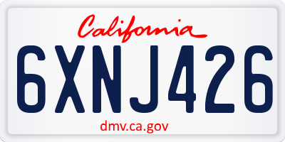 CA license plate 6XNJ426