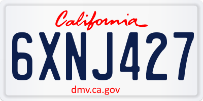 CA license plate 6XNJ427