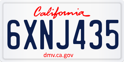 CA license plate 6XNJ435