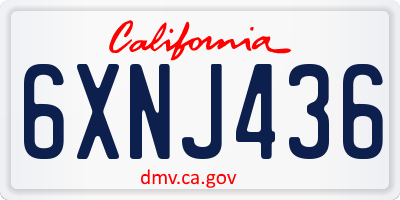 CA license plate 6XNJ436