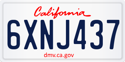 CA license plate 6XNJ437