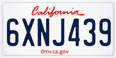 CA license plate 6XNJ439