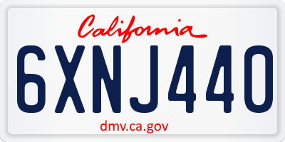 CA license plate 6XNJ440