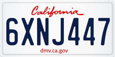CA license plate 6XNJ447