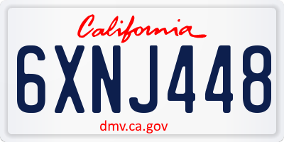 CA license plate 6XNJ448
