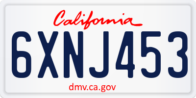 CA license plate 6XNJ453