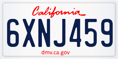 CA license plate 6XNJ459