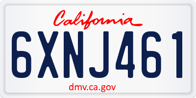CA license plate 6XNJ461