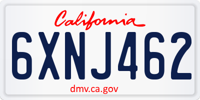 CA license plate 6XNJ462