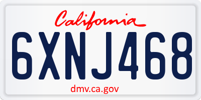CA license plate 6XNJ468