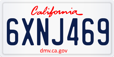 CA license plate 6XNJ469