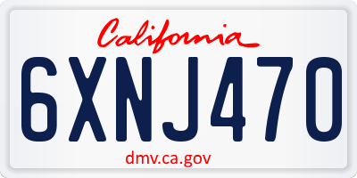 CA license plate 6XNJ470