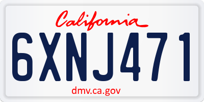 CA license plate 6XNJ471