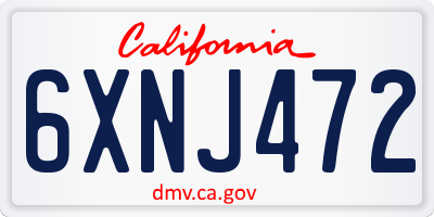 CA license plate 6XNJ472
