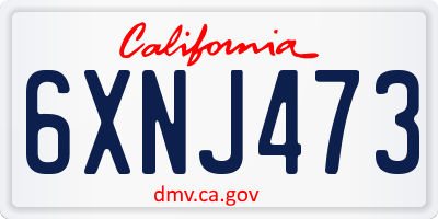 CA license plate 6XNJ473