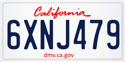 CA license plate 6XNJ479