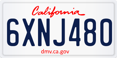 CA license plate 6XNJ480