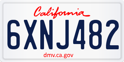 CA license plate 6XNJ482