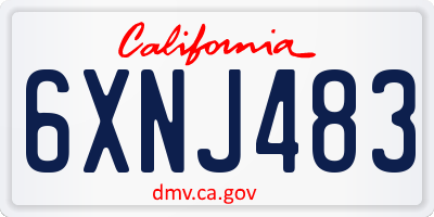 CA license plate 6XNJ483
