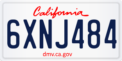 CA license plate 6XNJ484