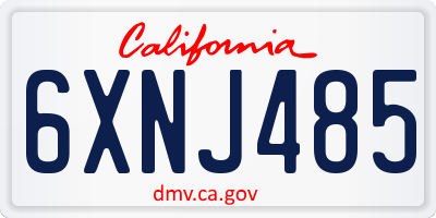 CA license plate 6XNJ485