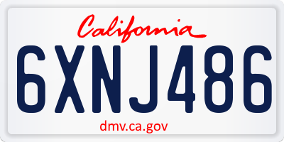CA license plate 6XNJ486