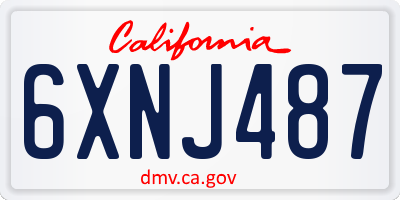 CA license plate 6XNJ487