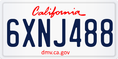 CA license plate 6XNJ488