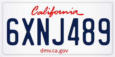 CA license plate 6XNJ489